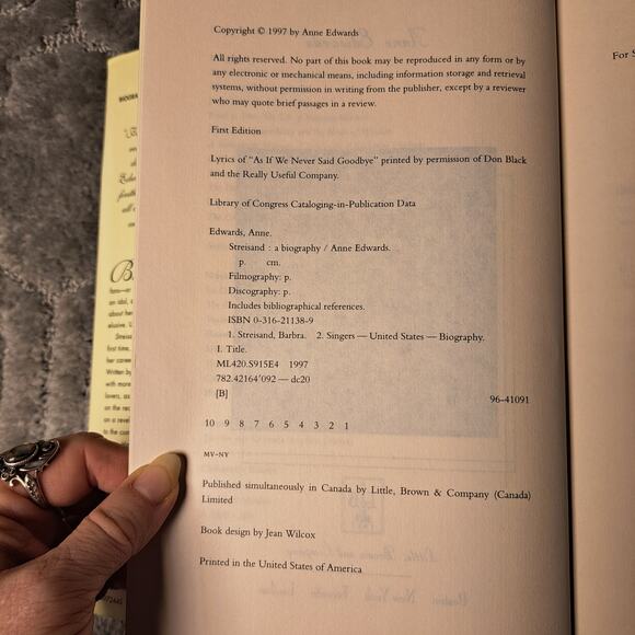 Streisand by Anne Edwards 1997 VTG BIOGRAPHY HARDBACK BOOK Barbra First edition - Picture 7 of 10